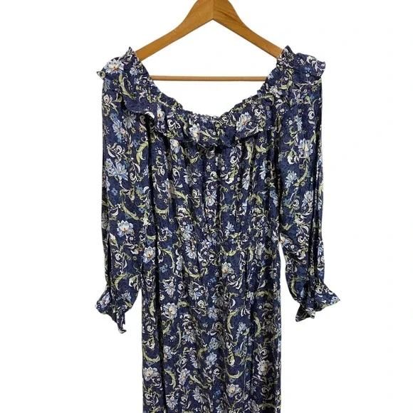 Live‎ to Be Spoiled Maxi Dress Off Shoulder Floral Whimsical Cottagecore Boho XL - Picture 7 of 10